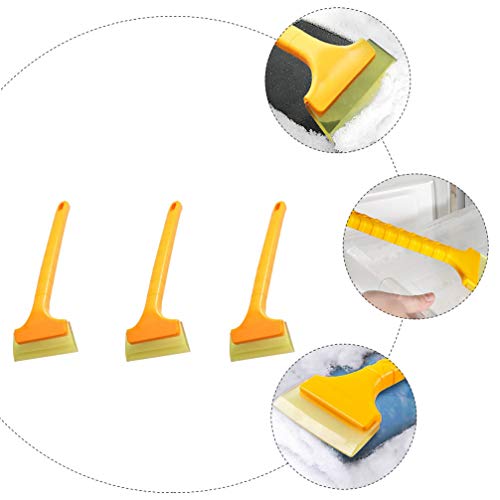 Ice Scrapers 3pcs Snow Brushes Deicing Ice Shovels - Auto Windshield Cleaning Tool Winter Snow Removal Tool for Car Garden Snow Cleaning Supplies - Yellow