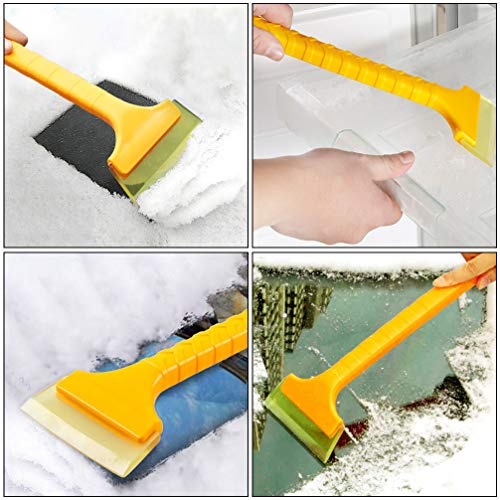 Ice Scrapers 3pcs Snow Brushes Deicing Ice Shovels - Auto Windshield Cleaning Tool Winter Snow Removal Tool for Car Garden Snow Cleaning Supplies - Yellow