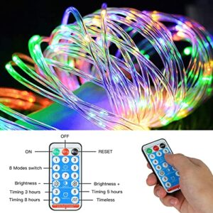 YLIKEA Solar Rope Lights Outdoor 200 LEDs, 72Ft Solar Led Rope Lights Outdoor Waterproof - 8 Modes Tube Fairy String Lights for Bedroom, Patio, Garden, Wedding, Party, Christmas(Multi-Color)