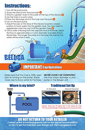 Beluga Pool Solutions 1652US Beluga Solar Pool Heating Device, Blue