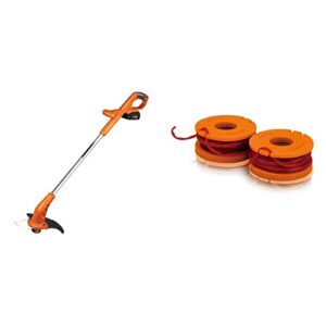 Worx WG154 20V PowerShare 10" - 12" Cordless String Trimmer & Edger (Battery & Charger Included) & WA0004 (2) Replacement Trimmer Line for Select Cordless String Trimmers