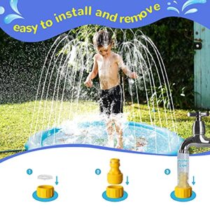 Josen 3-in-1 Baby Splash Pad, Kiddie Pool for Toddler, Sprinkler for Kids and Dogs, 67’’Inflatable Water Summer Toys, Outdoor Splash Play Mat, Outside Backyard Water Toys Gifts for Babies & Boys Girls