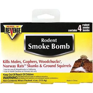 revenge rodent smoke bombs (8-pack) kills rats moles skunks gophers woodchucks not sale to: ca, ak