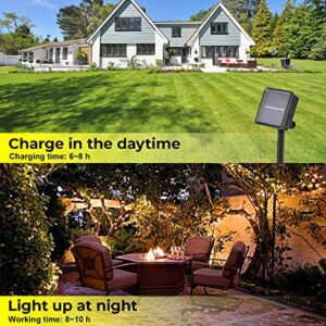 Solar String Lights Outdoor, 72ft 200 LED Solar Powered Fairy Lights with 8 Modes, Waterproof Solar Decoration Copper Wire Lights for Patio Yard Trees Garden Christmas Wedding Party (Warm White)