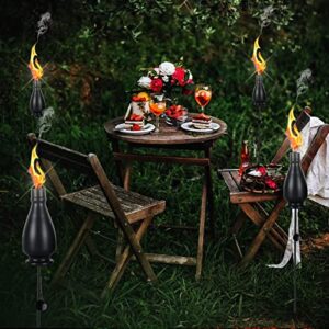 6 Pack Metal Citronella Torches DIKAIDA,Light Torches Garden for Outside 60 inch Flickering Flame Citronella Outdoor Light Torch,Metal Torches for Outside, Camping Patio Pathway Table Torch(Jet Black)