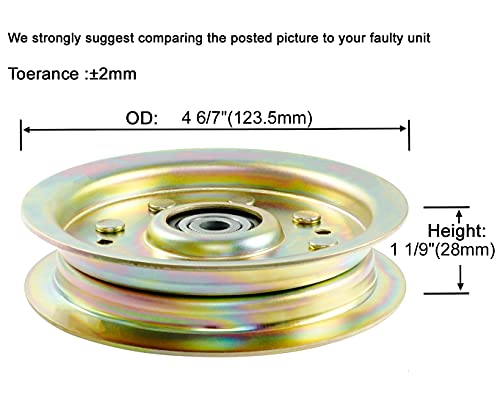 q&p 756-04129 38" 42" 46" 54" Decks Heavy Duty Flat Idler Pulley Replaces Cub Cadet/MTD Replaces MTD/Cub Cadet 756-04129B 756-04129C 956-04129 956-04129C, 753-08171