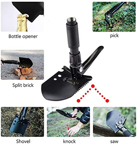 HeyUK Premium Ice Scraper Folding Mini Multi-Functional Snow Shovel for Car Ice Scraper Car Tires Frost and Snow Removal Survival Spade Emergency Garden Camping Tool