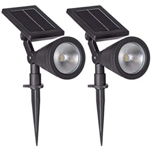 sterno home gl40460 outdoor solar led black light kit, ground or wall mountable, landscape waterproof security lighting with adjustable spotlight for patio, porch, deck, garden, pool – 2 pack