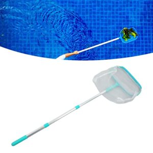 CHICIRIS Swimming Pool Leaf Skimmer, Pool Skimmer Net, Swimming Pool Net Plastic Fine Mesh Efficient Cleaning Leaf Rake with Telescopic Rod for Garden