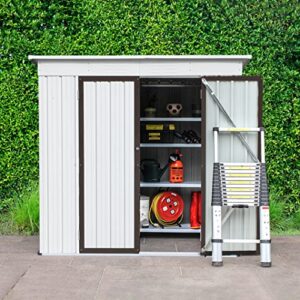 6x4 FT Outdoor Storage Bike Shed,Lockable Double Doors Metal Shed with Vents and Galvanized Steel,Outdoor Shed Tool Shed for Garden,Backyard,Lawn Mower,No Floor