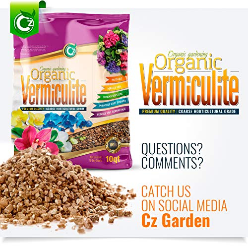 Organic Coarse Vermiculite - Made in USA for All Indoor/Outdoor Plants & Organic Gardens - Horticultural Soil Amendment Additive Conditioner Grow Media for Hydroponics, Mushroom Cultivation and more!