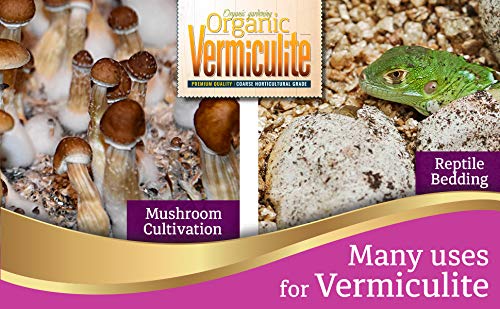 Organic Coarse Vermiculite - Made in USA for All Indoor/Outdoor Plants & Organic Gardens - Horticultural Soil Amendment Additive Conditioner Grow Media for Hydroponics, Mushroom Cultivation and more!