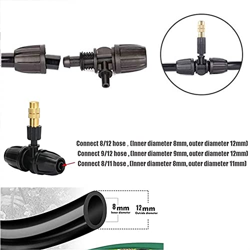 50 Pcs Irrigation System Copper Nozzle, Adjustable Spray Nozzle, Irrigation Drippers Sprinklers Emitter Drip System on 8/12mm Barb, Garden Cooling Irrigation Equipment