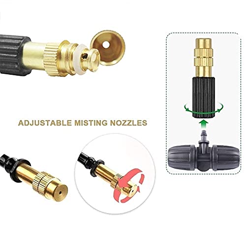 50 Pcs Irrigation System Copper Nozzle, Adjustable Spray Nozzle, Irrigation Drippers Sprinklers Emitter Drip System on 8/12mm Barb, Garden Cooling Irrigation Equipment