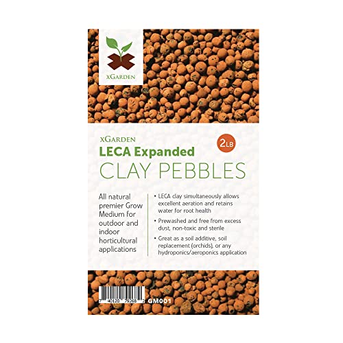 2 lbs xGarden LECA Expanded Clay Pebbles - Horticultural Grade for Soil Hydroponics Aquaponics