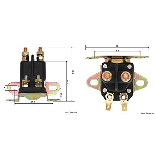 YIXIN 4 Pole 12V Universal Starter Solenoid Relay Fit for 334019 Briggs Stratton 5410K Craftsman Poulan 146154 Husqvarna 109946 MTD Cub Cadet Troy Bilt 725-04437 AYP 109081X 109946 John Deere