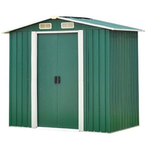 outdoor garden storage shed 6x4 ft yard storage tool with sliding door for backyard