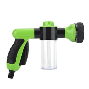 Garden Hose Nozzle, High Pressure Spray Car Washer Foam Water Gun Cleaning Tool Washer 6m Heavy Duty 8 Adjustable Watering Patterns(Green)