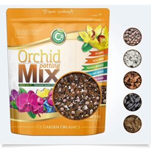 organic orchid potting mix – made in usa – premium grade recipe for proper root development – phalaenopsis, cattleyas, dendrobiums, oncidiums and more! fir bark, charcoal, coconut husk, clay pebbles