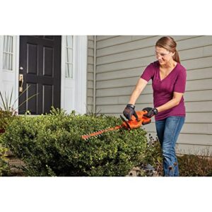 BLACK+DECKER 20V MAX Cordless Hedge Trimmer, Battery & Charger Included (LHT218C1)