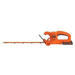 BLACK+DECKER 20V MAX Cordless Hedge Trimmer, Battery & Charger Included (LHT218C1)