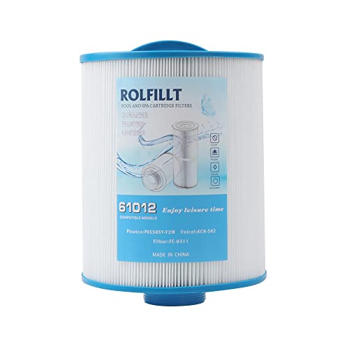 ROLFILLT 6CH-502 Replaces Artesian Spa Filter,Compatible with Pleatco PAS50SV-F2M, Filbur FC-0311，PAS502SV, PAS502SV-M, PAS50, Master Deluxe M60506, Excel XLS-604 Hot Tub Filter. 1 Pack