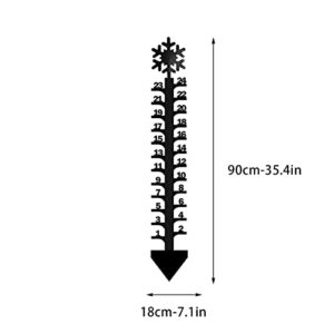 Racsoh Snow Gauge Outdoor - 24 Inch Snow Measuring Device, Iron Art Snow Gauge Handmade Metal Snow Measuring Stick Snowfall Snowflake Gauge for Yard Garden Lawn Christmas Decor (A-Snowflake)