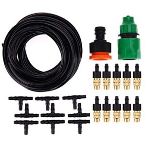 durable 4/7mm drip irrigation system automatic watering garden hose micro drip watering kits with adjustable drippers strong and sturdy (color : green)