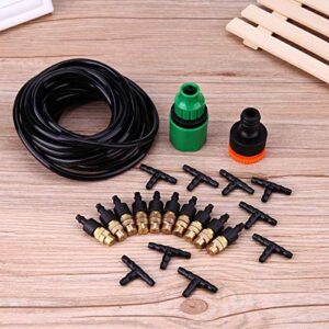 Durable 4/7mm Drip Irrigation System Automatic Watering Garden Hose Micro Drip Watering Kits with Adjustable Drippers Strong and Sturdy (Color : Green)