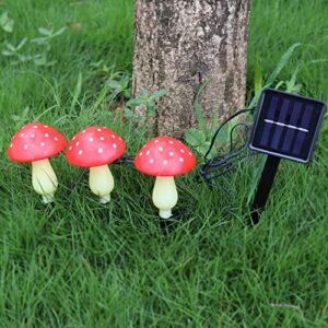 AUSAYE Solar Mushroom Lights, Garden Outdoor Decor Stuff, 8 Modes Waterproof Mushroom Night Light for Garden Pathway Landscape Yard Easter Pathway Halloween Xmas Decorations 3 Mushrooms Red