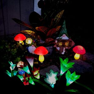 AUSAYE Solar Mushroom Lights, Garden Outdoor Decor Stuff, 8 Modes Waterproof Mushroom Night Light for Garden Pathway Landscape Yard Easter Pathway Halloween Xmas Decorations 3 Mushrooms Red