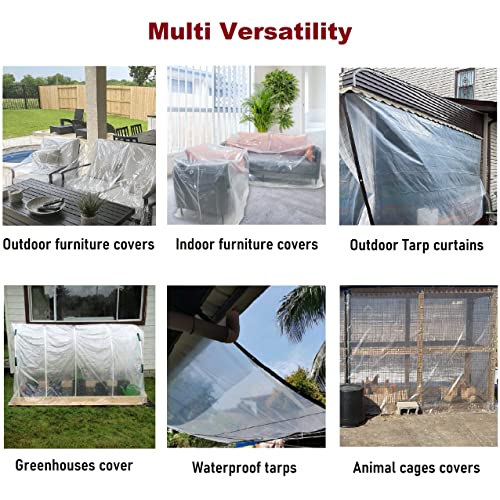 Abrotain Clear Greenhouse Plastic Sheeting Cover Film 3'3"X10' Garden Plant Covers Polyethylene Film Hoop House Green House Cover for Gardening, Farming, Agricultural