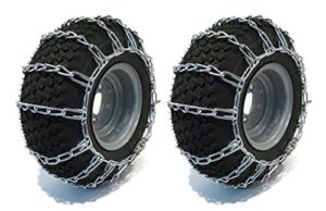 oregon 67-001 lawn & garden tire snow chains with 2-link spacing size 16x650-8 & 15x600-6 tire snows