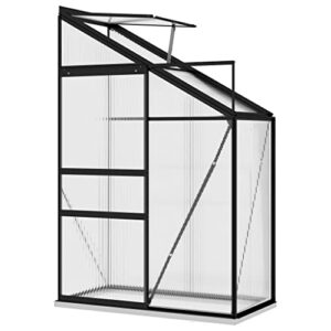 vidaXL Greenhouse Conservatory Garden Plant House Garden Shed Plant Nursery House Outdoor Terrace Backyard Anthracite Aluminum 50.9 ft³