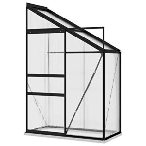 vidaXL Greenhouse Conservatory Garden Plant House Garden Shed Plant Nursery House Outdoor Terrace Backyard Anthracite Aluminum 50.9 ft³