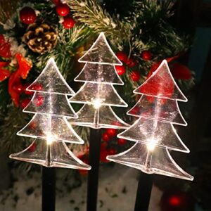 JOINTWIN Christmas Tree Led Pathway Lights Battery Operated with Timer Function for Lawn Yard Walkway Garden Decor Christmas Home Decoration Warm White Landscape Light - 5 Pack