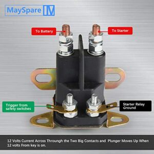 MaySpare 4 Pole Starter Solenoid Replaces Briggs & Stratton 5410K,Cub Cadet, Craftsman, Husqvarna 109946 MTD,Mower AM133094 AM138497