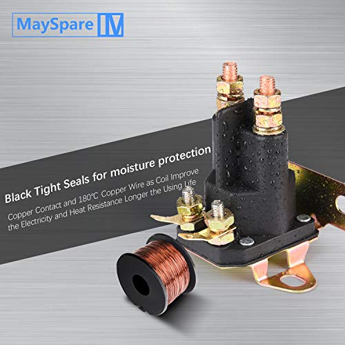 MaySpare 4 Pole Starter Solenoid Replaces Briggs & Stratton 5410K,Cub Cadet, Craftsman, Husqvarna 109946 MTD,Mower AM133094 AM138497