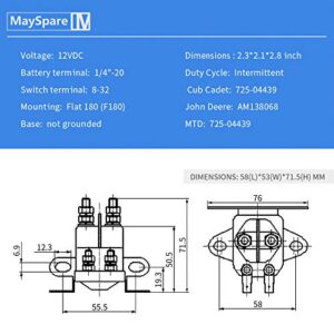 MaySpare 4 Pole Starter Solenoid Replaces Briggs & Stratton 5410K,Cub Cadet, Craftsman, Husqvarna 109946 MTD,Mower AM133094 AM138497