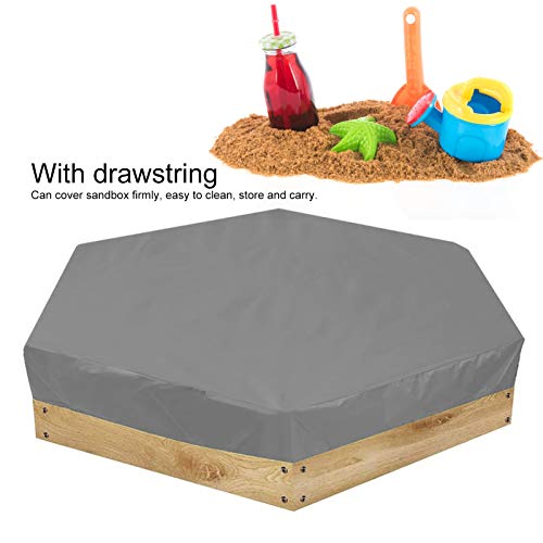 Sandbox Cover Sand Pit Canopy Waterproof Hexagon Pool Cover with Drawstring Bathing Pool Sun Shade for Kid Garden Outdoor Sandbox(01)