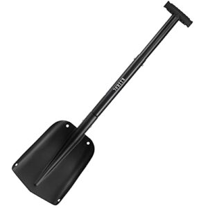 yoheer aluminum utility shovel, 3 sections detachable snow shovel perfect for autocross , camping and other outdoor activities (black)