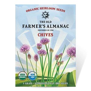 the old farmer’s almanac heirloom organic chive seeds – approx 250 seeds