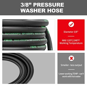 POHIR 3/8” Pressure Washer Whip Hose 2FT, Short Hose Reel Connector Hose for Power Washing, 248℉ Hot Water Power Washer Hose 4800 psi, Pressure Washer Garden Water Hose Adapter 14 Pack Full Set