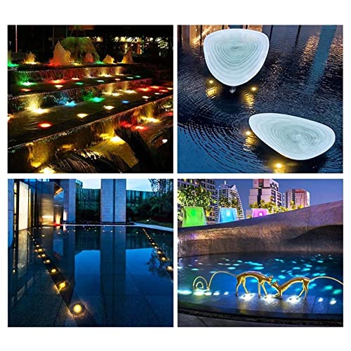 RGB Swimming Pool Underwater Light - Submersible LED Fountain Light, LED Ground Spotlight with Remote Control, IP68 Waterproof Buried Garden Lamp, Color Changing Recessed Underwater Spotlight (Color