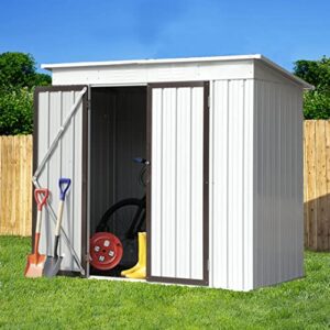 outdoor storage shed 6x4 ft,outdoor shed with floor frame, garden shed backyard shed bike shed,metal shed with lockable door,tool shed for courtyard garden lawn patio(no floor included)