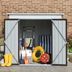 Outdoor Storage Shed 6X4 Ft,Outdoor Shed with Floor Frame, Garden Shed Backyard Shed Bike Shed,Metal Shed with Lockable Door,Tool Shed for Courtyard Garden Lawn Patio(No Floor Included)