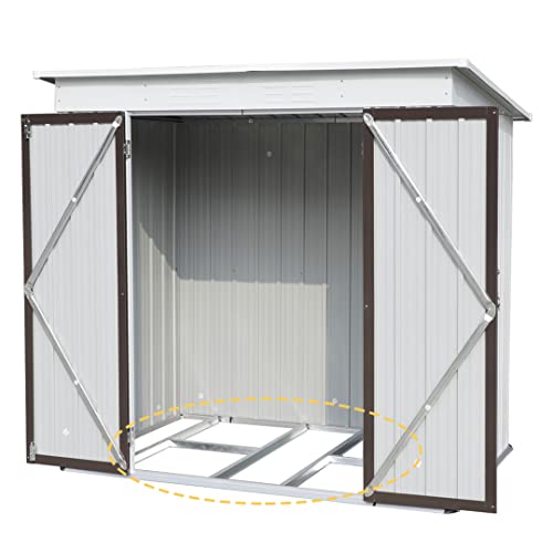 Outdoor Storage Shed 6X4 Ft,Outdoor Shed with Floor Frame, Garden Shed Backyard Shed Bike Shed,Metal Shed with Lockable Door,Tool Shed for Courtyard Garden Lawn Patio(No Floor Included)