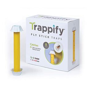 trappify hanging fly traps outdoor: fruit fly traps for indoors | fly catcher, gnat, mosquito, & flying insect catchers for inside home – disposable sticky fly trap for indoor house pest control (8)