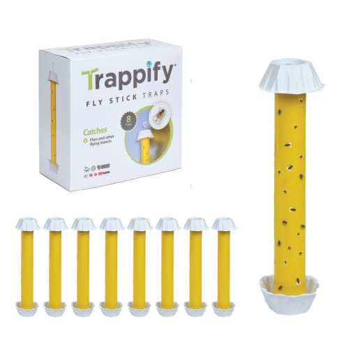 Trappify Hanging Fly Traps Outdoor: Fruit Fly Traps for Indoors | Fly Catcher, Gnat, Mosquito, & Flying Insect Catchers for Inside Home - Disposable Sticky Fly Trap for Indoor House Pest Control (8)
