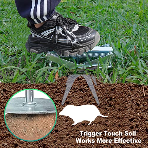 2 Pcs Mole Traps,Galvanized Steel Mole Scissor Trap,Reusable Mole Gopher Traps,Mole Killer,Easy Set Mole Eliminator Trap for Lawns